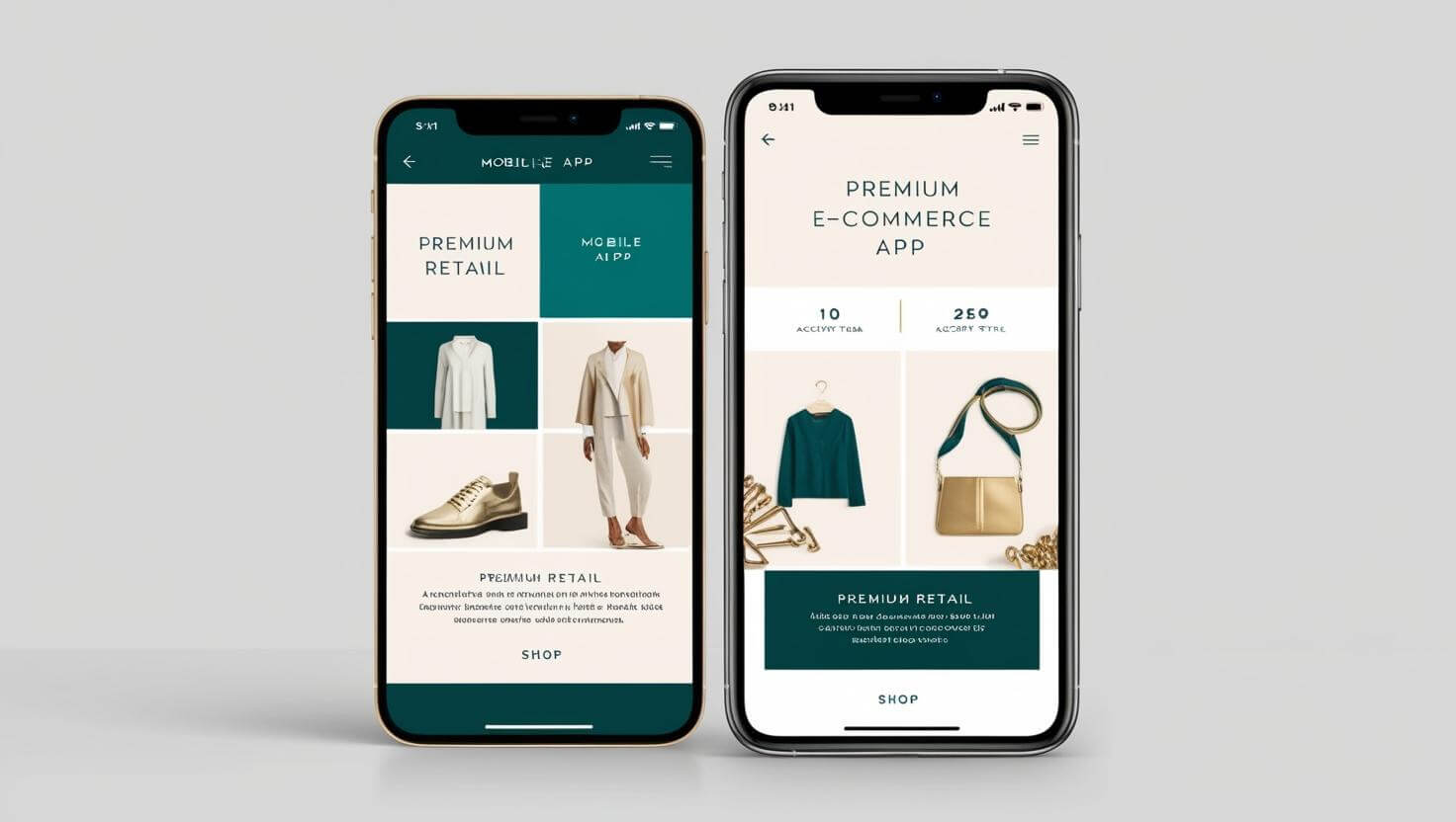 mobile app mockup for a premium retail and e-commerce app By Emiratron Dubai